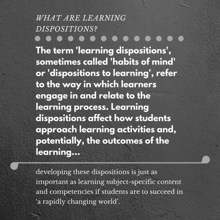 What are learning dispositions-